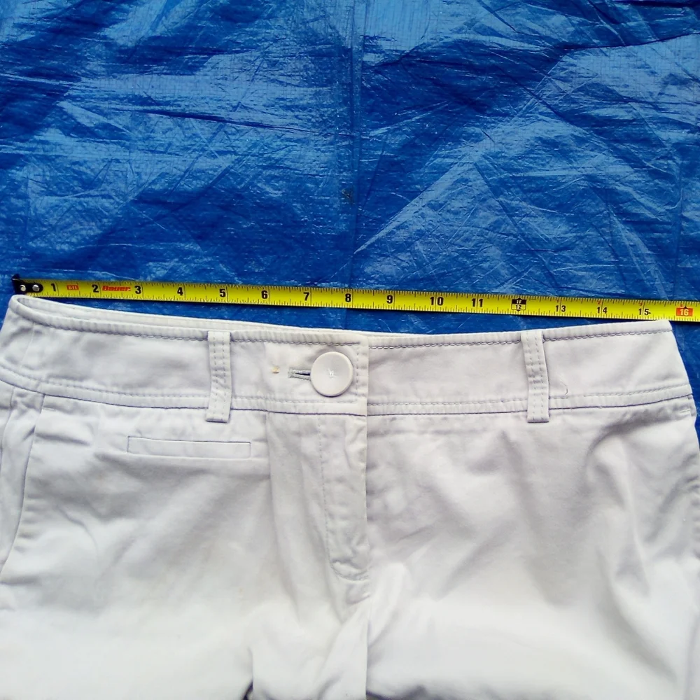 Ann Taylor White Straight-Leg Pants